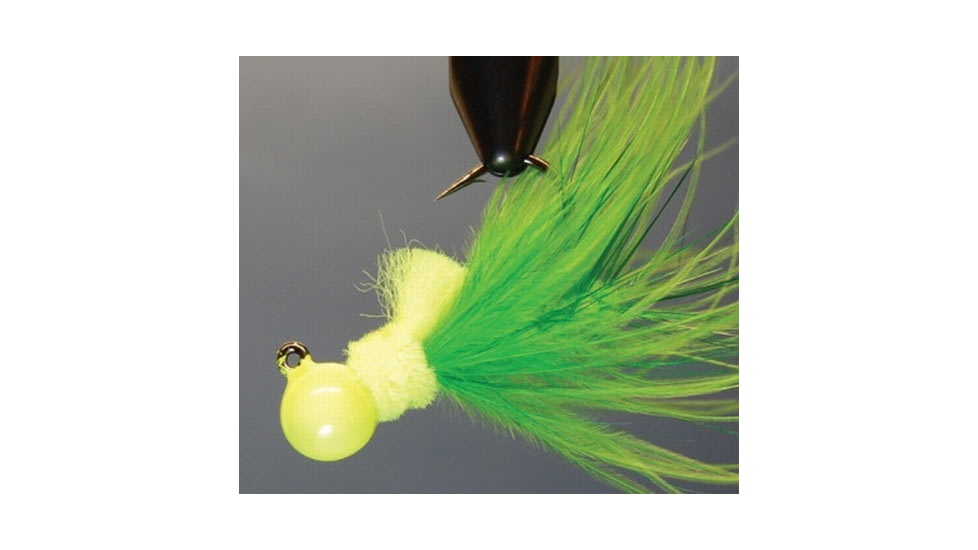 Hawken Outdoors Aerojig Marabou Jig 1/4 oz, 1/0 Hook, Chartreuse &amp; Green, AJM14116