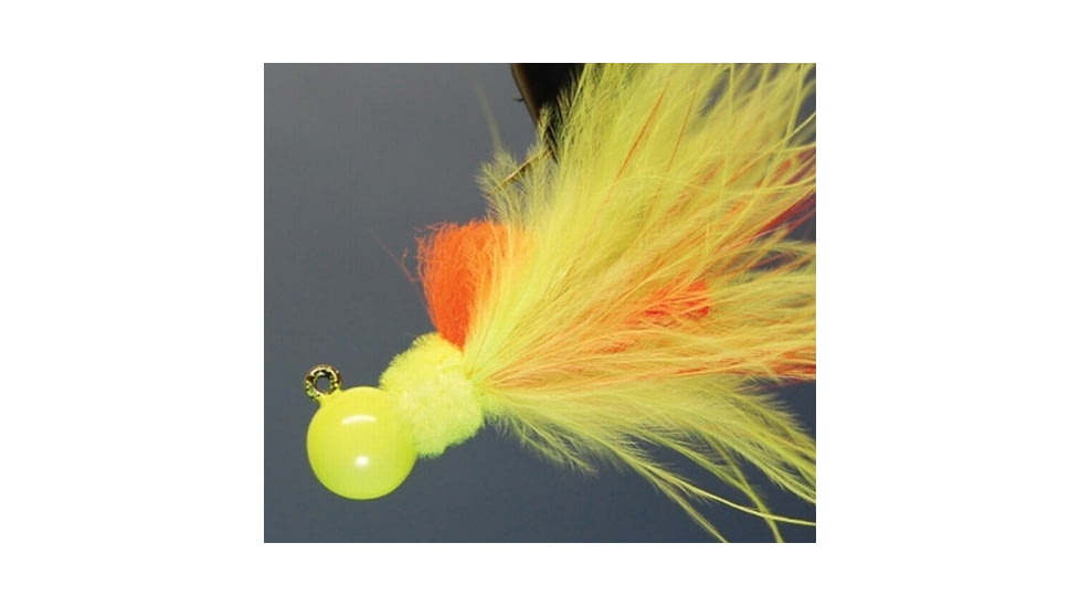 Hawken Outdoors Aerojig Marabou Jig 1/8 oz, Number 1 Hook, Chartreuse &amp; Orange, AJM18125