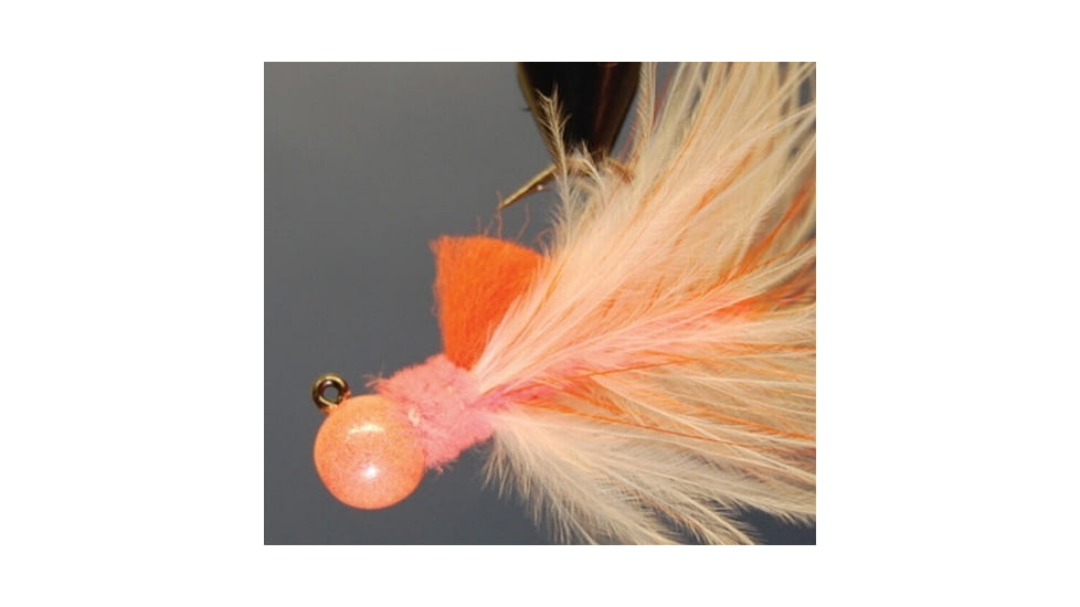 Hawken Outdoors Aerojig Marabou Jig 1/8 oz, Number 1 Hook, Peach &amp; White, AJM18117