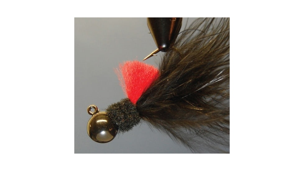 Hawken Outdoors Aerojig Marabou Jig Number 103 1/8 oz, Number 1 Hook, Black &amp; Red, AJM18103