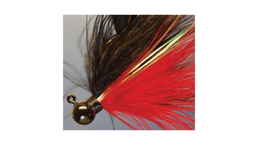 Hawken Outdoors Fire Flies Marabou Flash Jig, 1/8 oz, 1/0 Hook, Black &amp; Red with Red Micro Light Stick, FFM18012