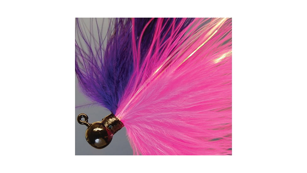 Hawken Outdoors Fire Flies Marabou Flash Jig, 1/8 oz, 1/0 Hook, Purple &amp; Pink with Red Micro Light Stick, FFM18011