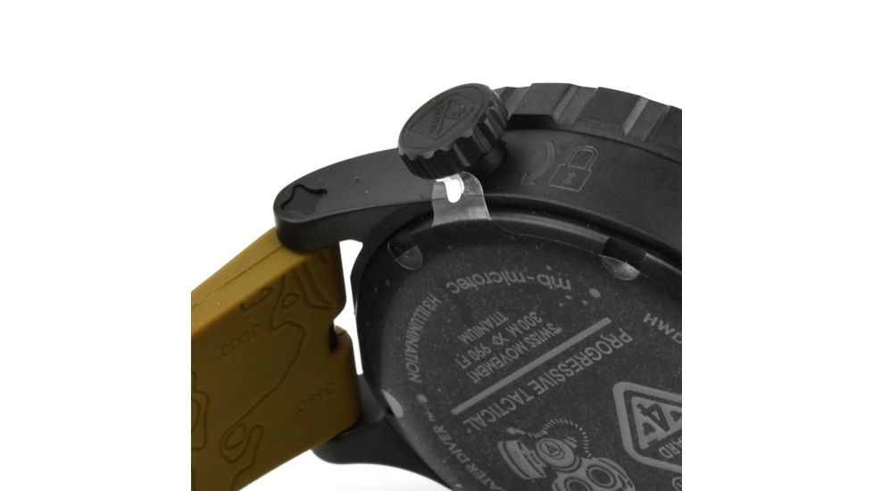 Hazard 4 Heavy Water Diver, 50mm Black Titanium GMT Watch with Tritium, Black Dial, Earth Texts, Green/Yellow Tritium, HWD-TIPV-G-E-KE-GGYG