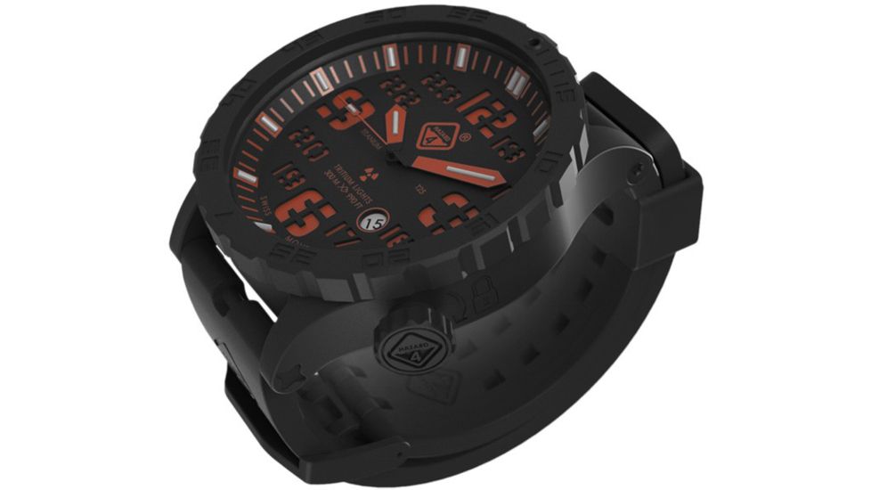 Hazard 4 Heavy Water Diver Agent Orange C Unisex Analog Watch, 50mm, Black, HWD-TIPV-KO-YGGG