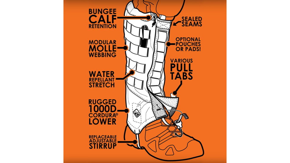 Hazard 4 Mandogator Boot Gaitors, 1 Pair - Mens, Coyote, Extra Large, APR-MGT-CYT-XL