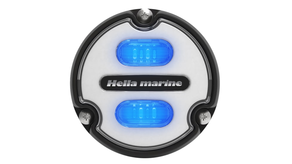 Hella Marine Apelo A1 Blue White 1800 Lumens LED Underwater Light w/ Black Housing, White Lens, 016145-011