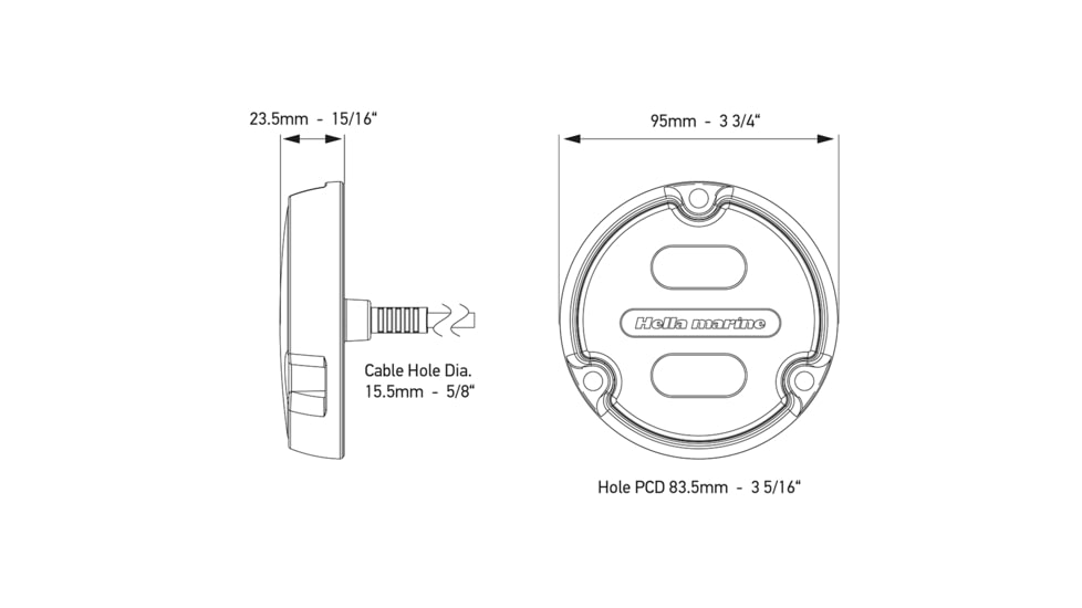 Hella Marine Apelo A1 RGB 1800 Lumens LED Underwater Light w/ Black Housing, Charcoal Lens, 016146-001