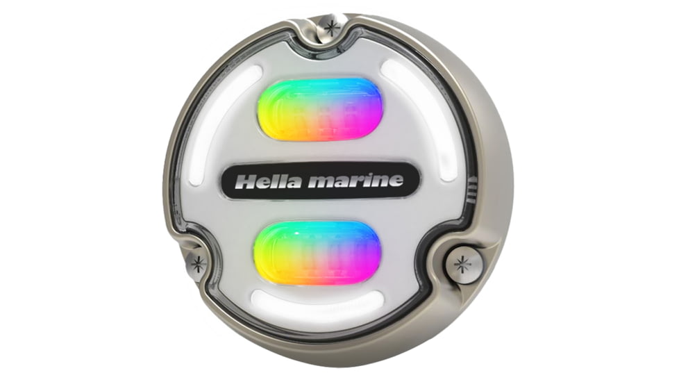 Hella Marine Apelo A2 RGB 3000 Lumens LED Underwater Light w/ Housing, Bronze Housing, White Lens w/Edge Light, 016148-101
