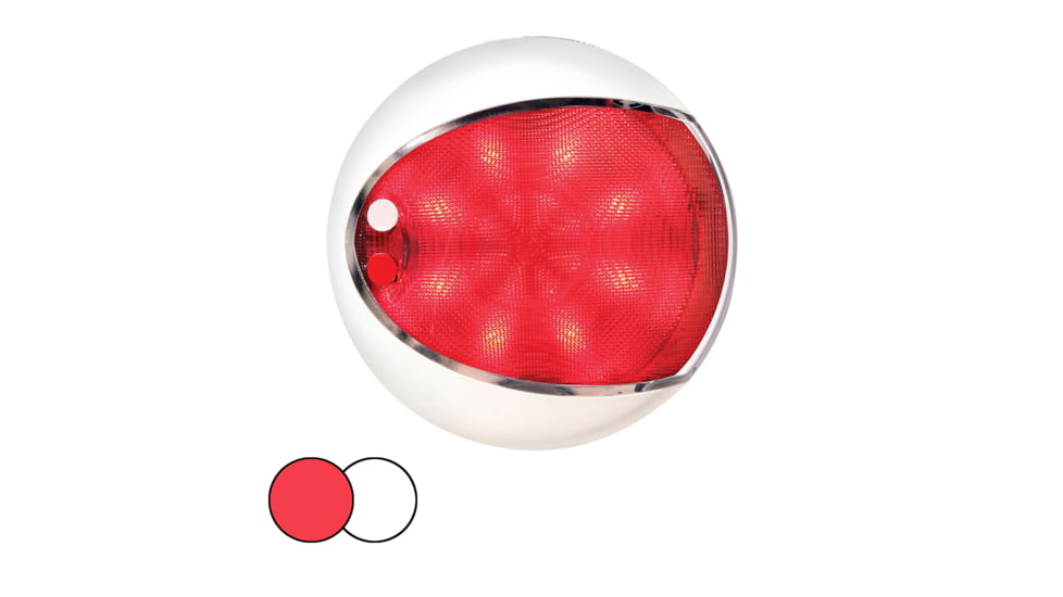 Hella Marine EuroLED 130 Surface Mount Touch LED Lamp w/ White Housing, Red/White, 959950121