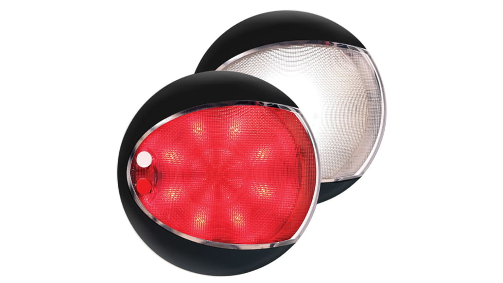 Hella Marine EuroLED 130 Touch LED Light w/ Black Shroud, White/Red, 959950111