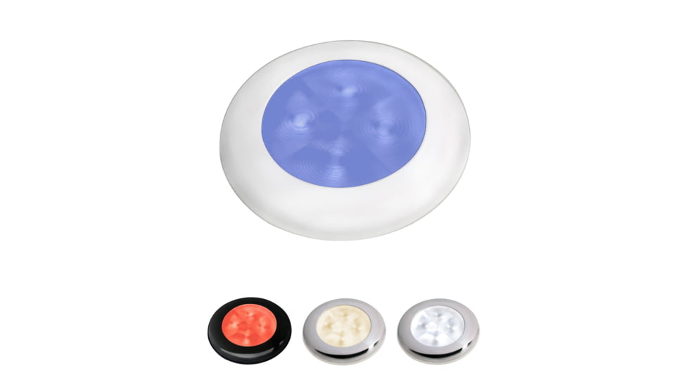 Hella Marine Slim Line LED 'Enhanced Brightness' Round Courtesy Lamp, Blue, Red, Warm White, White