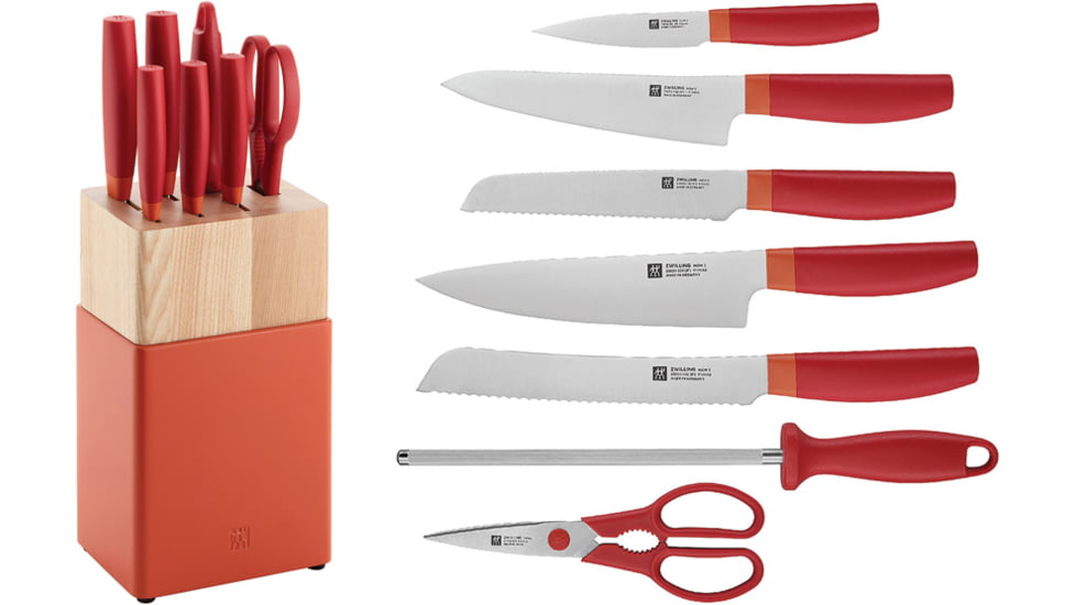 HENCKELS ZWILLING Now S 8-Piece Orange Block Set, Orange Polypropylene Handle, 33421-000