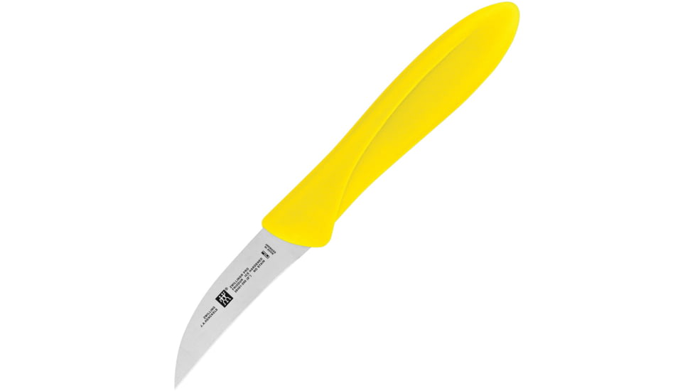 HENCKELS ZWILLING Twin Master Bird's Beak Peeler Knife, 6.63in Overall, 2.25in Satin Finish Stainless Blade, Yellow Plastic Handle, Bulk Packed, 32100-060
