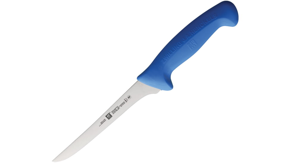 HENCKELS ZWILLING Twin Master Boning Knife, 11.75in Overall, 6in Satin Finish Stainless Blade, Blue Plastic Handle, 32100-164