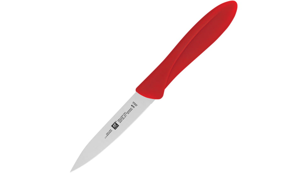 HENCKELS ZWILLING Twin Master Parer Knife, 8.25in Overall, 4in Satin Finish Stainless Blade, Red Plastic Handle, 32100-103