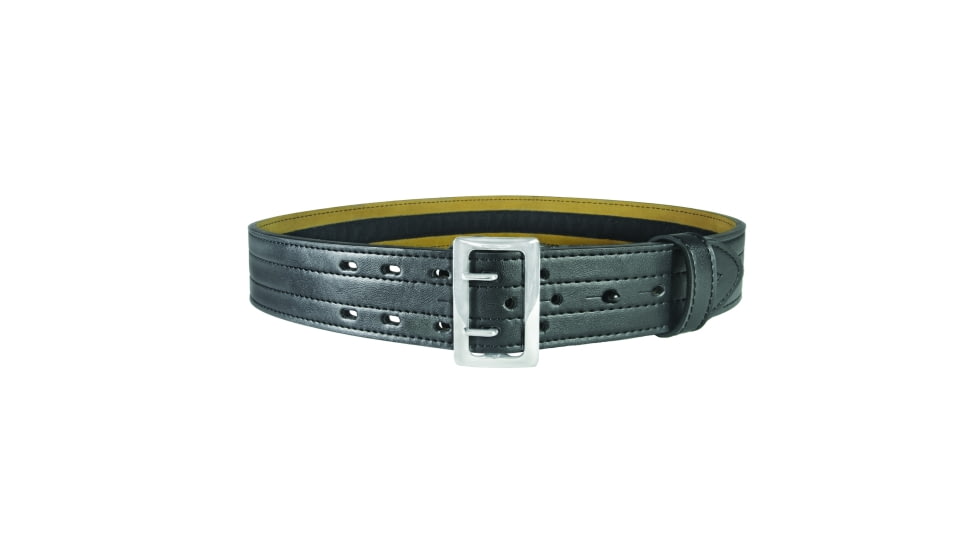 HERO'S PRIDE AirTek Sam Browne 2.25in Deluxe Duty Belt, Plain, Brass Hardware, Black, 28in Waist, 1230PX-3-28