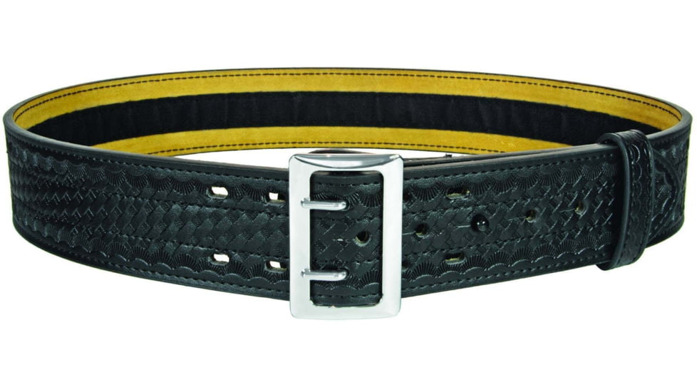 HERO'S PRIDE AirTek Sam Browne 2.25in Deluxe Duty Belt, Basket Weave, Brass Hardware, Black, 52in Waist, 1230WX-3-52