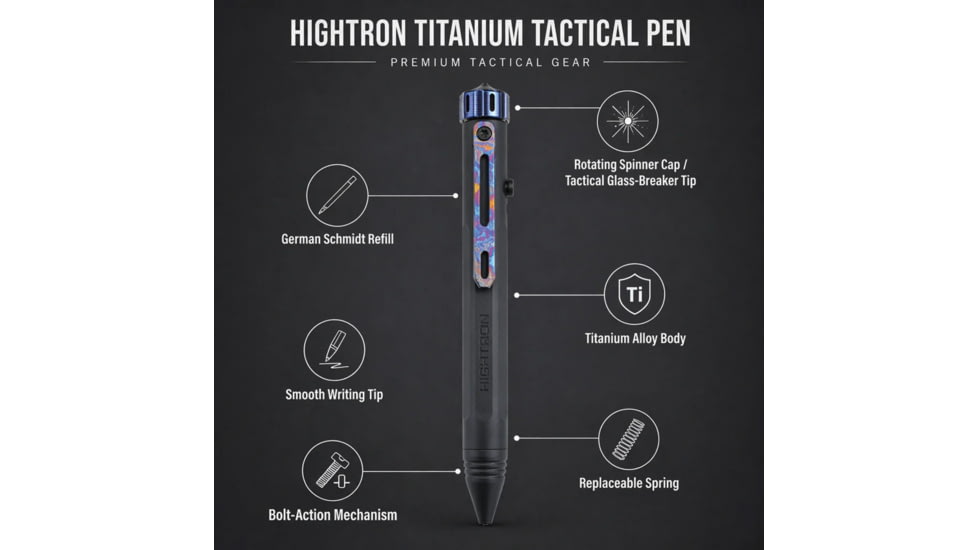 HighTron Vortron Bolt Action Pen Blk/Zi, HTKHP01BZM