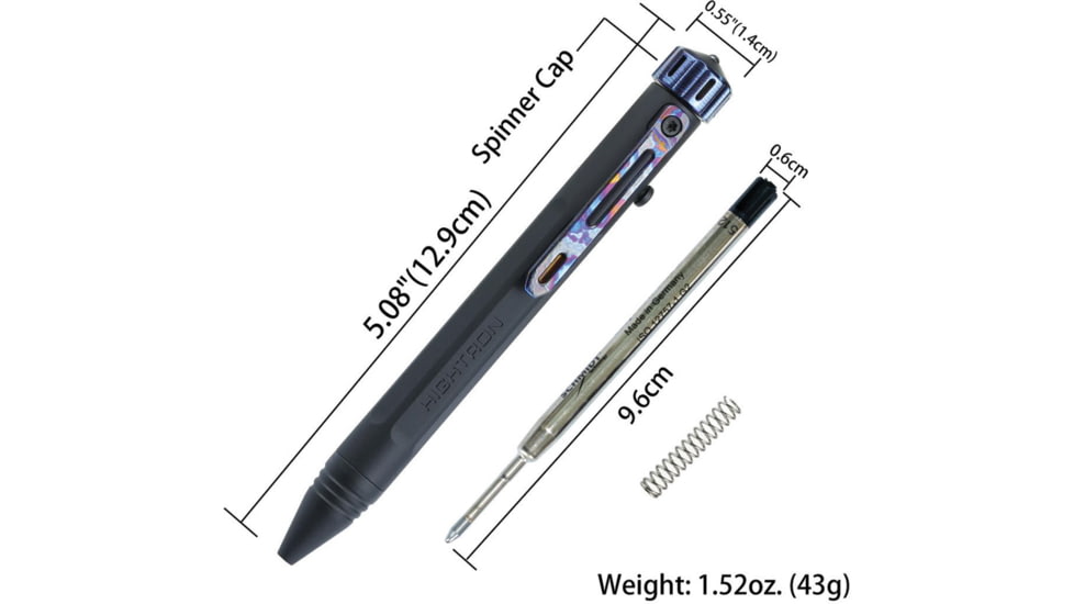 HighTron Vortron Bolt Action Pen Blk/Zi, HTKHP01BZM