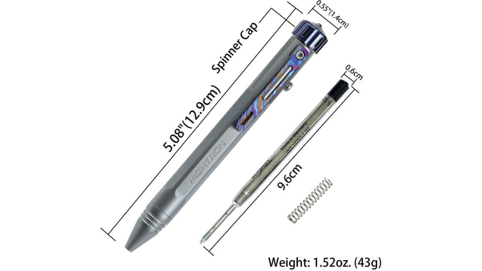 HighTron Vortron Bolt Action Pen Gry/Zi, HTKHP01GZM