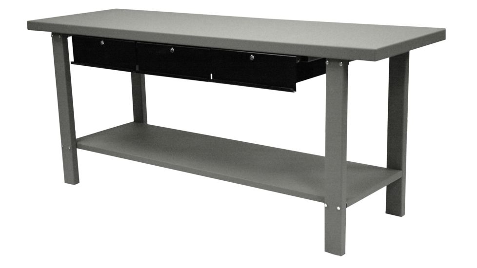 Homak 79in Industrial Gray Workbench w/ 3 Drawers GW00550160