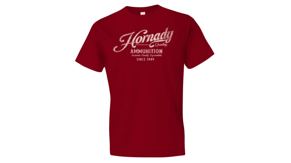 Hornady Gear Vintage Script Red Cotton Semi-Fitted Medium, 31872