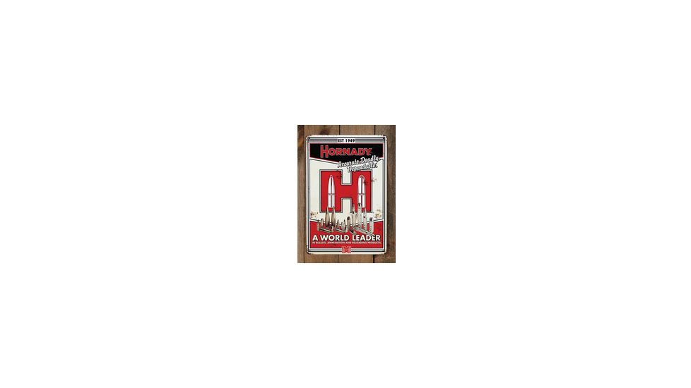 Hornady Vintage Tin Sign, Red/Bl/White, small 099101