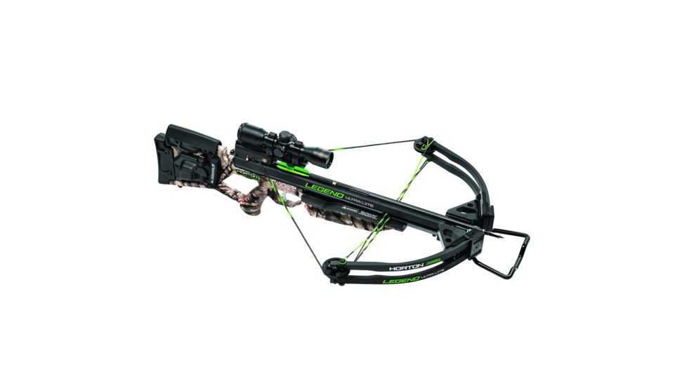 Horton Archery Legend Ultra-Lite Premium Crossbow Package w/3x Pro-View 2 Scope,ACUdraw 50,175lb Draw Weight, Mossy Oak Treestand Camo, NH15050-7521