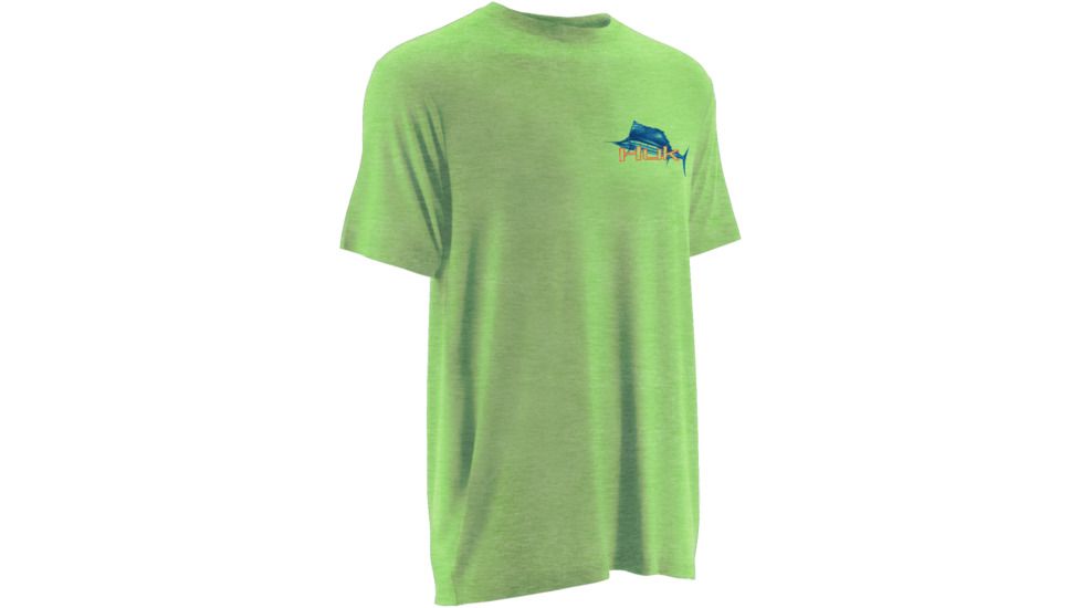 HUK Mens KScott On the Dredge Tee, Heather Neon Green H1000069HNGXXXL