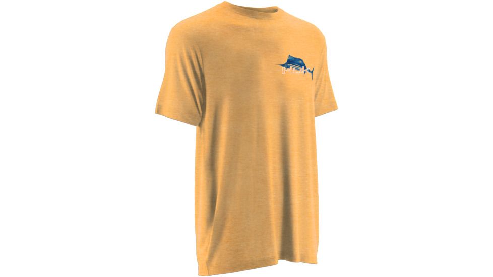 HUK Mens KScott On the Dredge Tee, Heather Orange H1000069HOGS