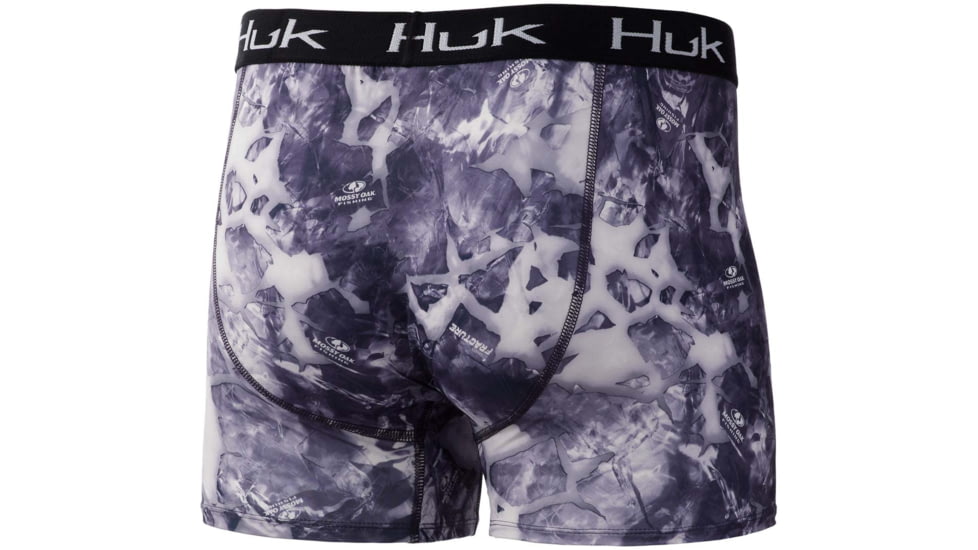 HUK Performance Fishing Mossy Oak Fracture Boxer Brief - Men's, Mossy Oak Leeward, L, H5000036-992-L