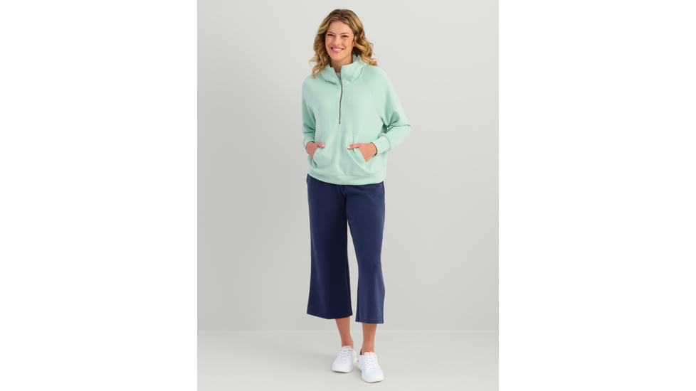 HUK Performance Fishing Bayside 1/2 Zip Hoodie - Womens, Seafoam Mist, Large, H6130030-366-L