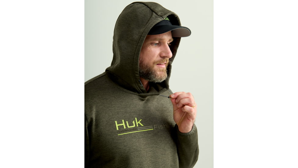 HUK Performance Fishing Cold Front Graphic Hoodie - Mens, Cyprs Lnd Hthr, Small, H1300102-378-S