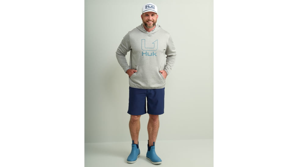 HUK Performance Fishing Cold Front Graphic Hoodie - Mens, Harbormist Hthr, Small, H1300102-054-S