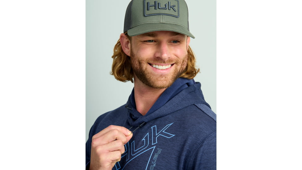 HUK Performance Fishing Cold Front Graphic Hoodie - Mens, Nvl Aca Hthr, 3XL, H1300102-464-XXXL