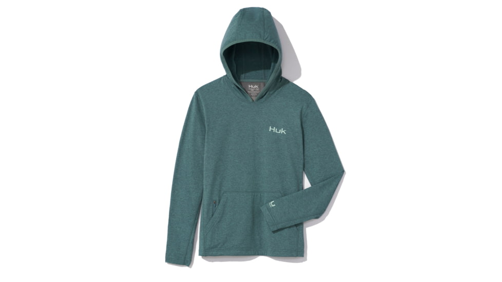 HUK Performance Fishing Coldfront Pullover Hoodie - Womens, Nrth Atlnc Hthr, Small, H6130023-367-S