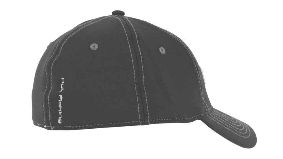 HUK Performance Fishing Deluxe Tech Stretch Hat, Black, H3000076BLKML