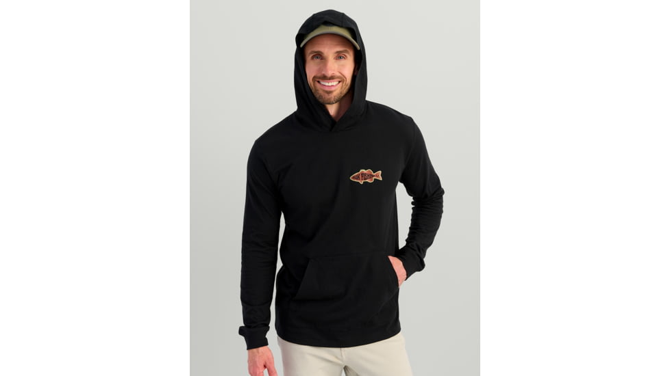 HUK Performance Fishing Huk Bass Apparel Hoodie Tee - Mens, Black, Medium, H1000580-001-M