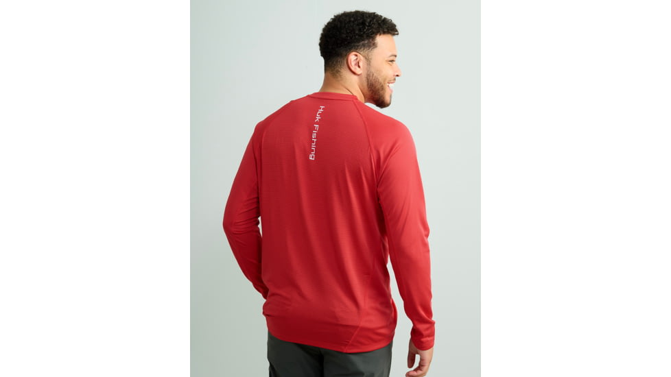HUK Performance Fishing Icon Long Sleve Crew - Mens, Channel Marker, Medium, H1200573-624-M