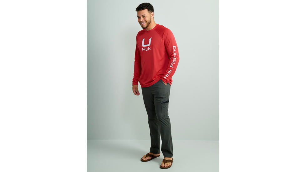HUK Performance Fishing Icon Long Sleve Crew - Mens, Channel Marker, Medium, H1200573-624-M