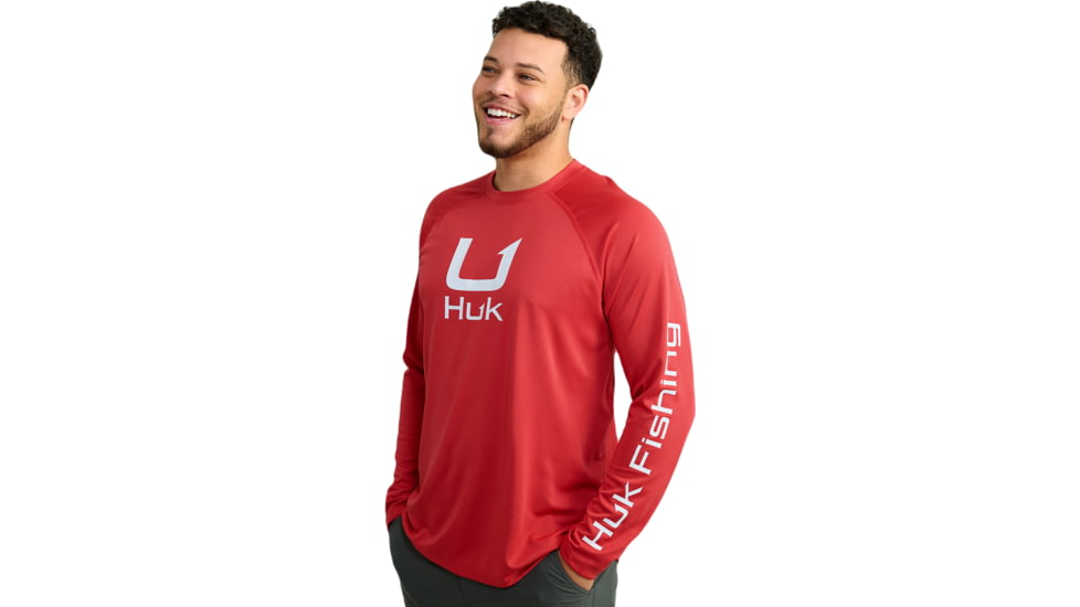 HUK Performance Fishing Icon Long Sleve Crew - Mens, Channel Marker, Medium, H1200573-624-M