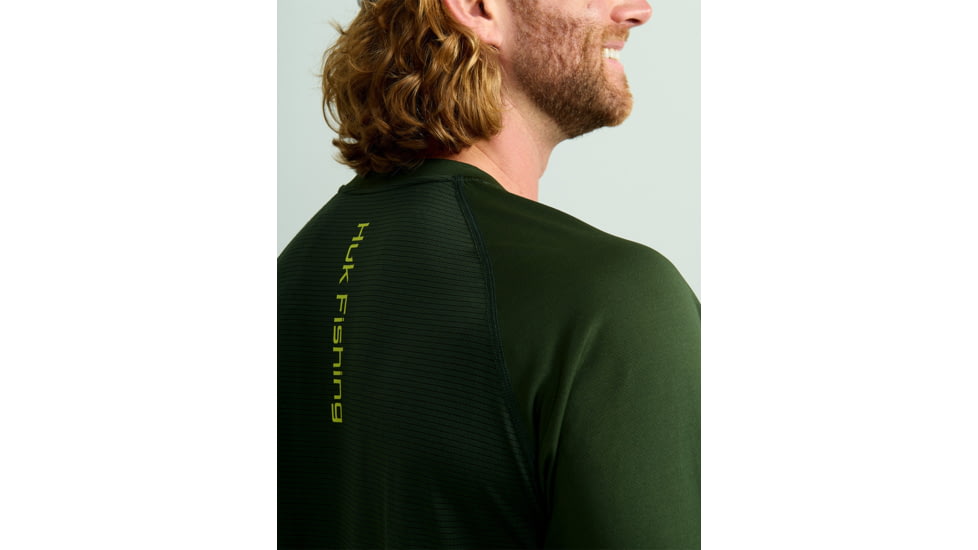 HUK Performance Fishing Icon Long Sleve Crew - Mens, Cypress Landing, Extra Large, H1200573-377-XL