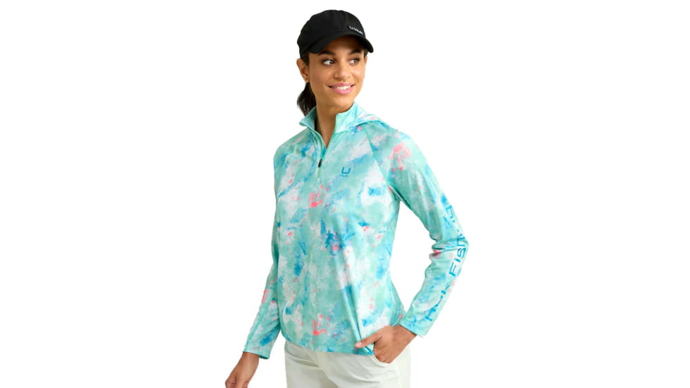HUK Performance Fishing Icon Performance Hoodie - Womens, Bermuda, Medium, H6120171-373-M