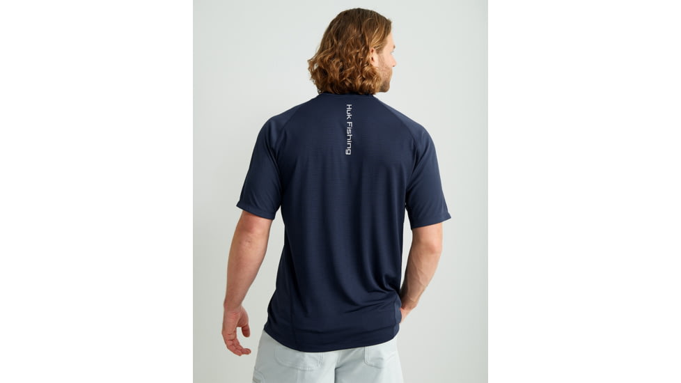 HUK Performance Fishing Icon Short Sleeve Performance Crew - Mens, Naval Academy, Medium, H1200572-413-M