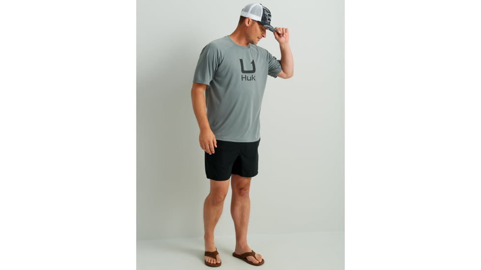 HUK Performance Fishing Icon Short Sleeve Performance Crew - Mens, Night Owl, Medium, H1200572-016-M