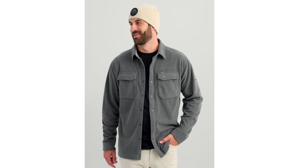 HUK Performance Fishing Jetty Shacket - Mens, Volc Ash Hthr, Small, H1300114-015-S