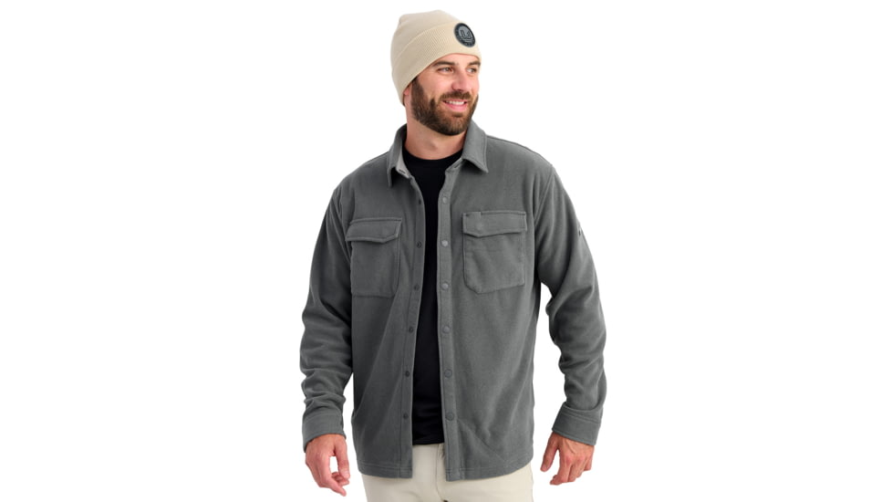 HUK Performance Fishing Jetty Shacket - Mens, Volc Ash Hthr, Small, H1300114-015-S