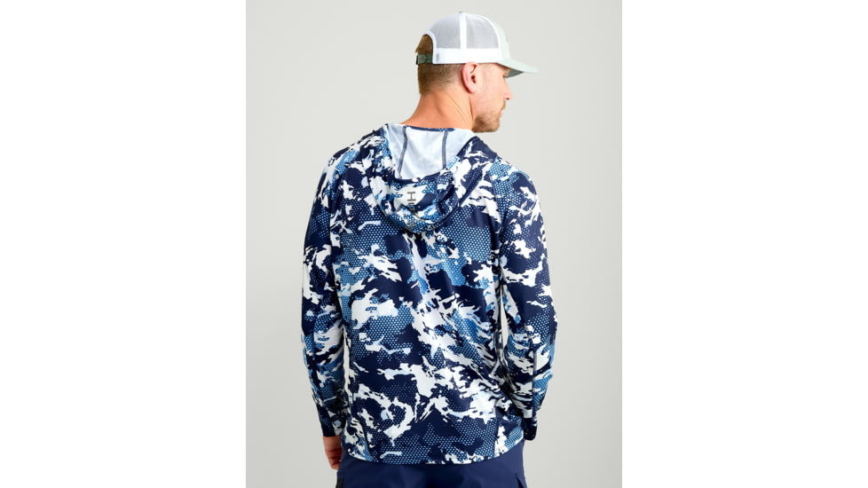 HUK Performance Fishing KC Print Icon Performance Crew - Mens, Marolina Blue, 2XL, H1200585-420-XXL