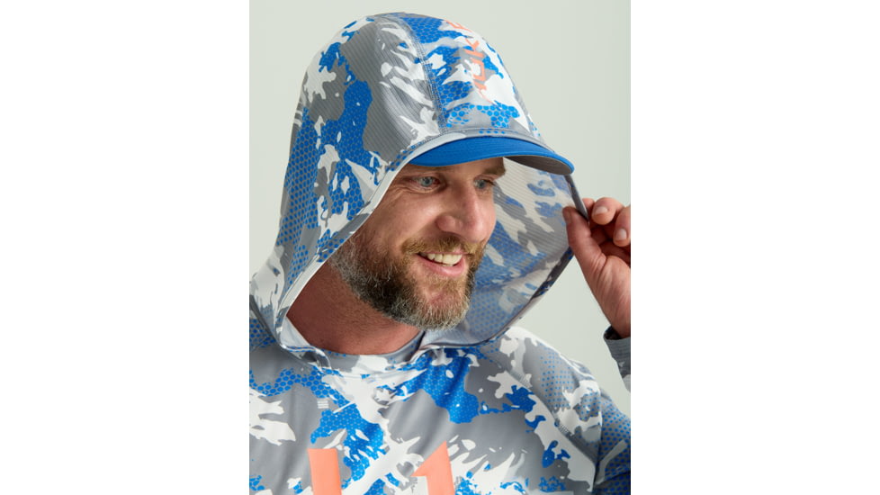 HUK Performance Fishing KC Print Icon Performance Crew - Mens, Night Owl2, Small, H1200585-019-S