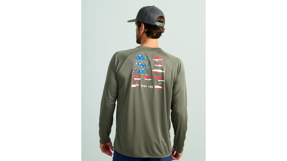 HUK Performance Fishing KC Pursuit Graphic Crew - Mens, Moss, Extra Large, H1200631-316-XL